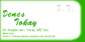 denes tokay business card